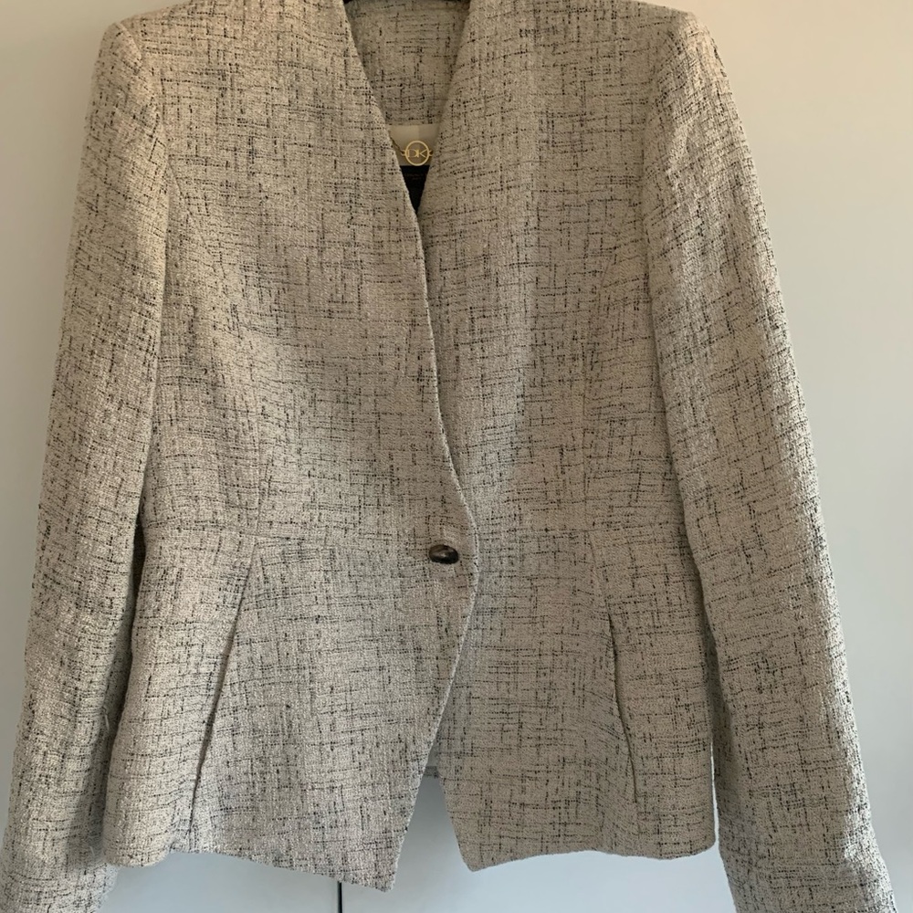 Donna Karan Cream Tweed Blazer
